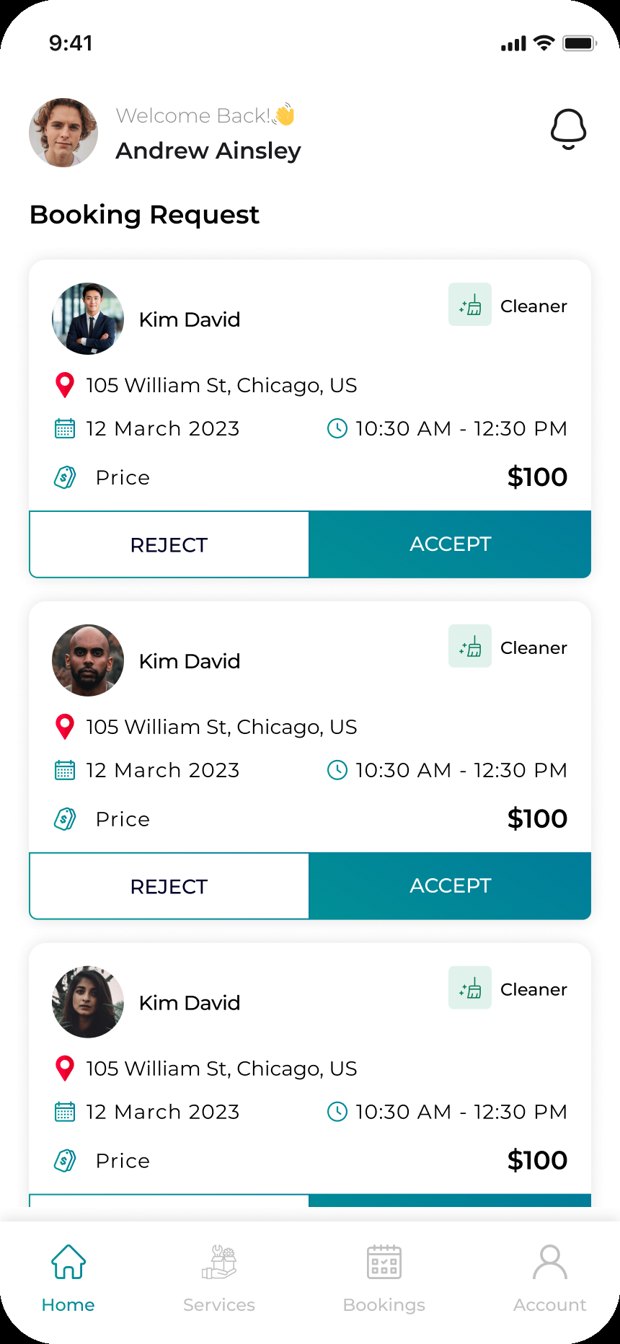 ReStart app Booking Requests screen